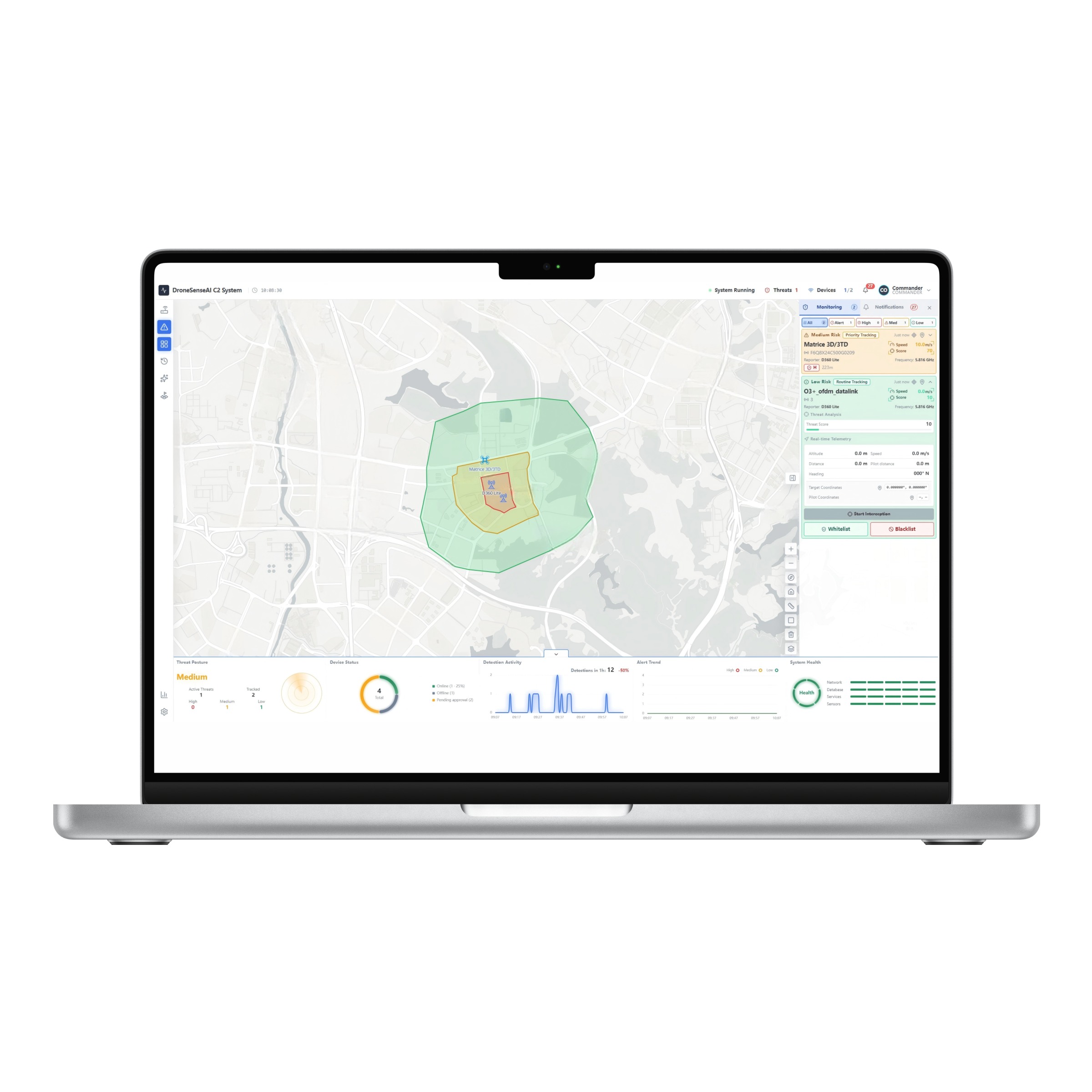 DroneSense.AI C2 System operational scene